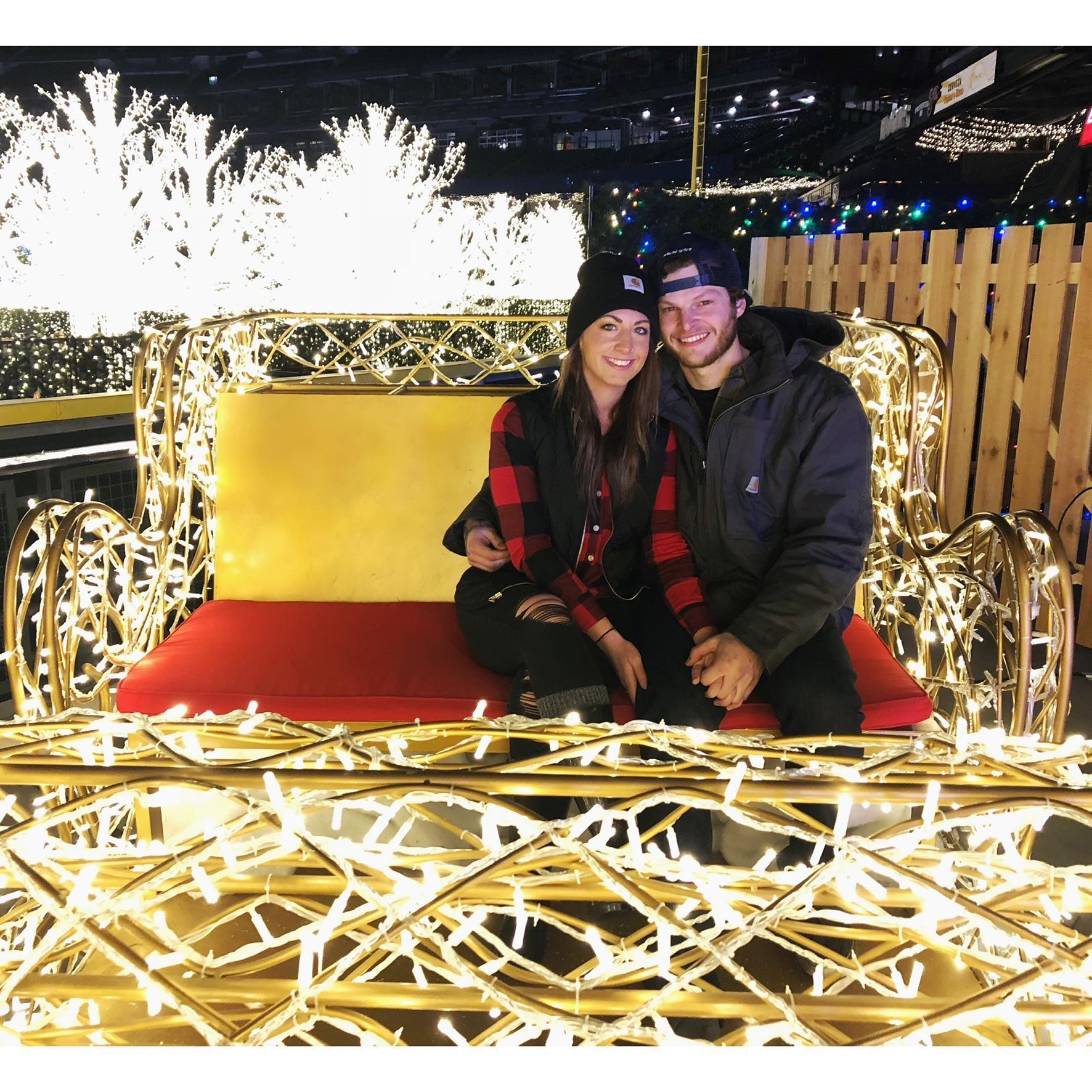 Celebrating Christmas during the Enchant event at Safeco Field - December 2018