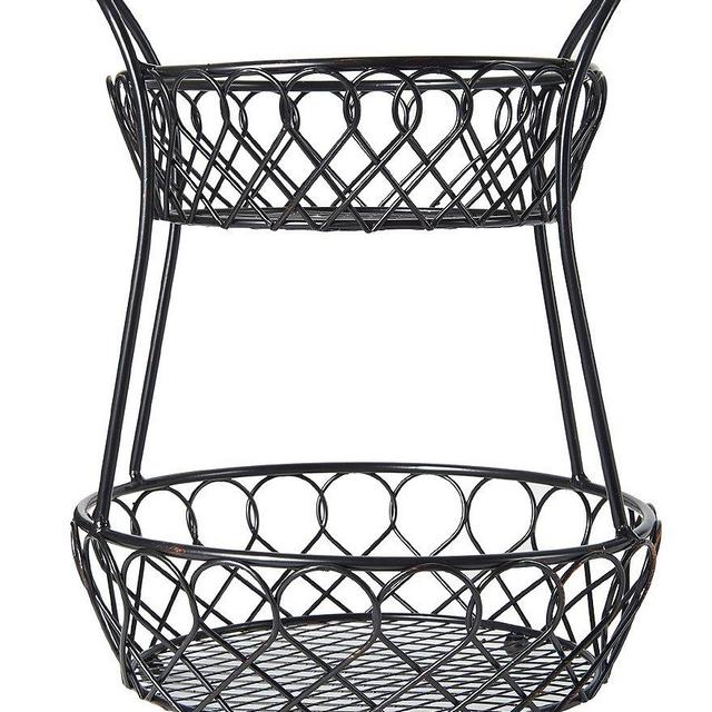 Gourmet Basics by Mikasa Loop & Lattice 2-Tier Countertop Wire Basket