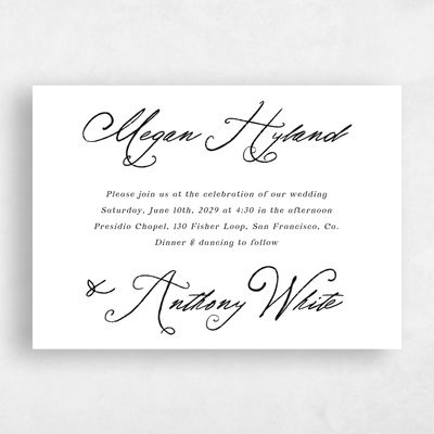 White Wedding Invitation - Cristal Landscape