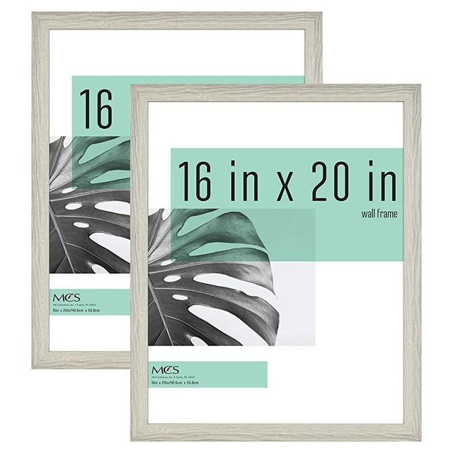MCS Industries 63798 16x20 Inch 2-Pack, Gray Woodgrain Studio Gallery Frame, 16x20, 2 Count