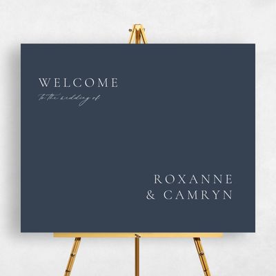 Grayed Navy, Blue Wedding Sign - Altair Landscape
