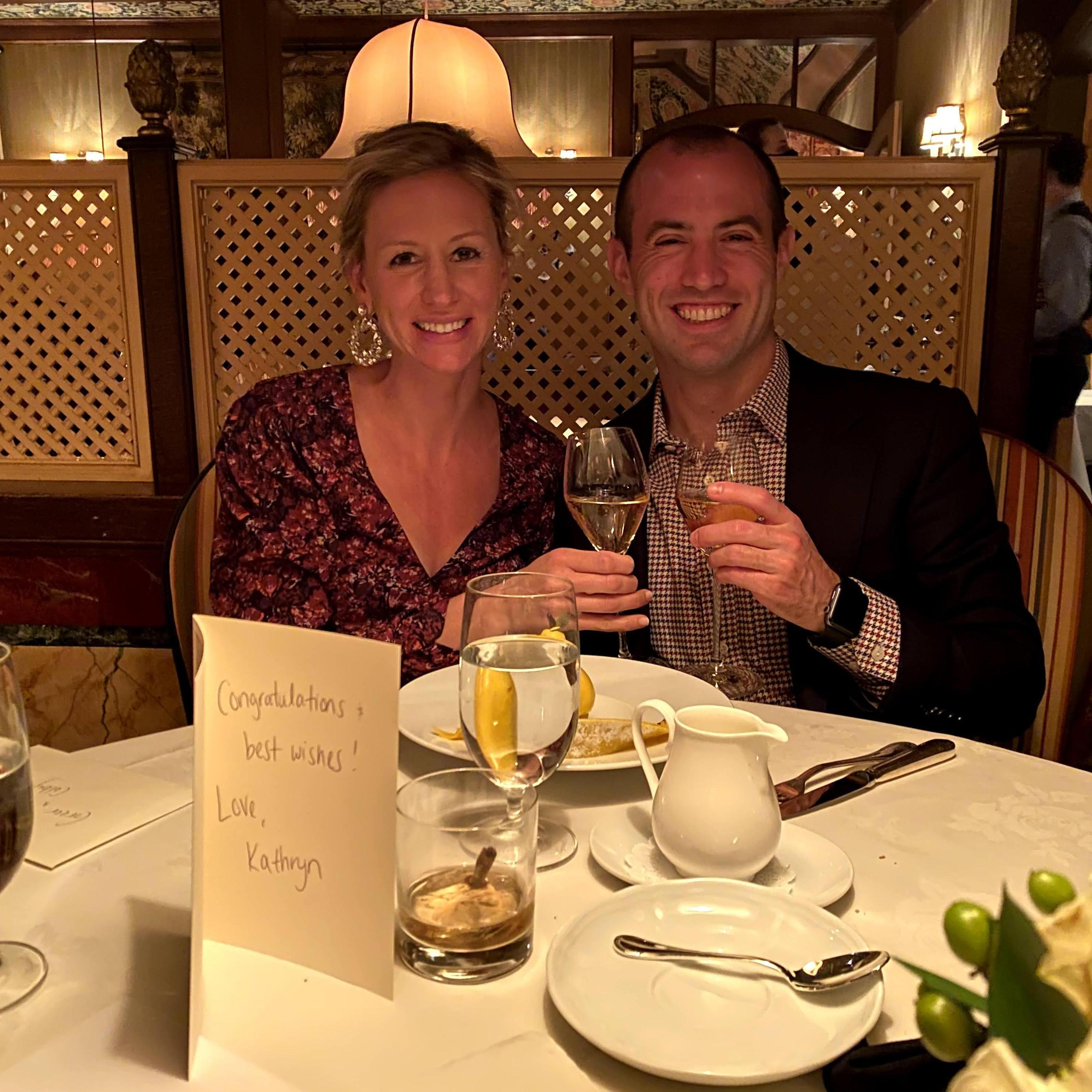 Finishing our final celebratory engagement dinner at Inn at Little Washington