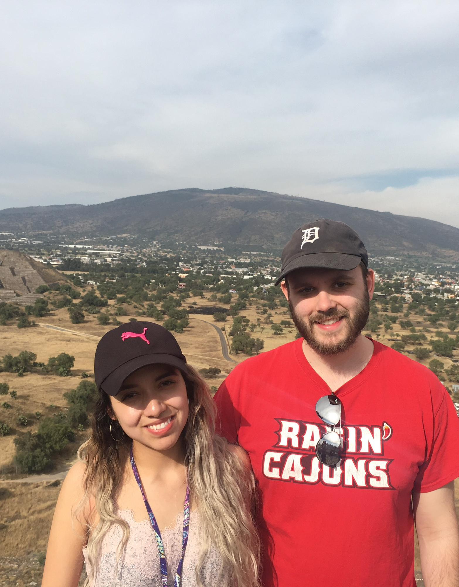 At the pyramids in Mexico.