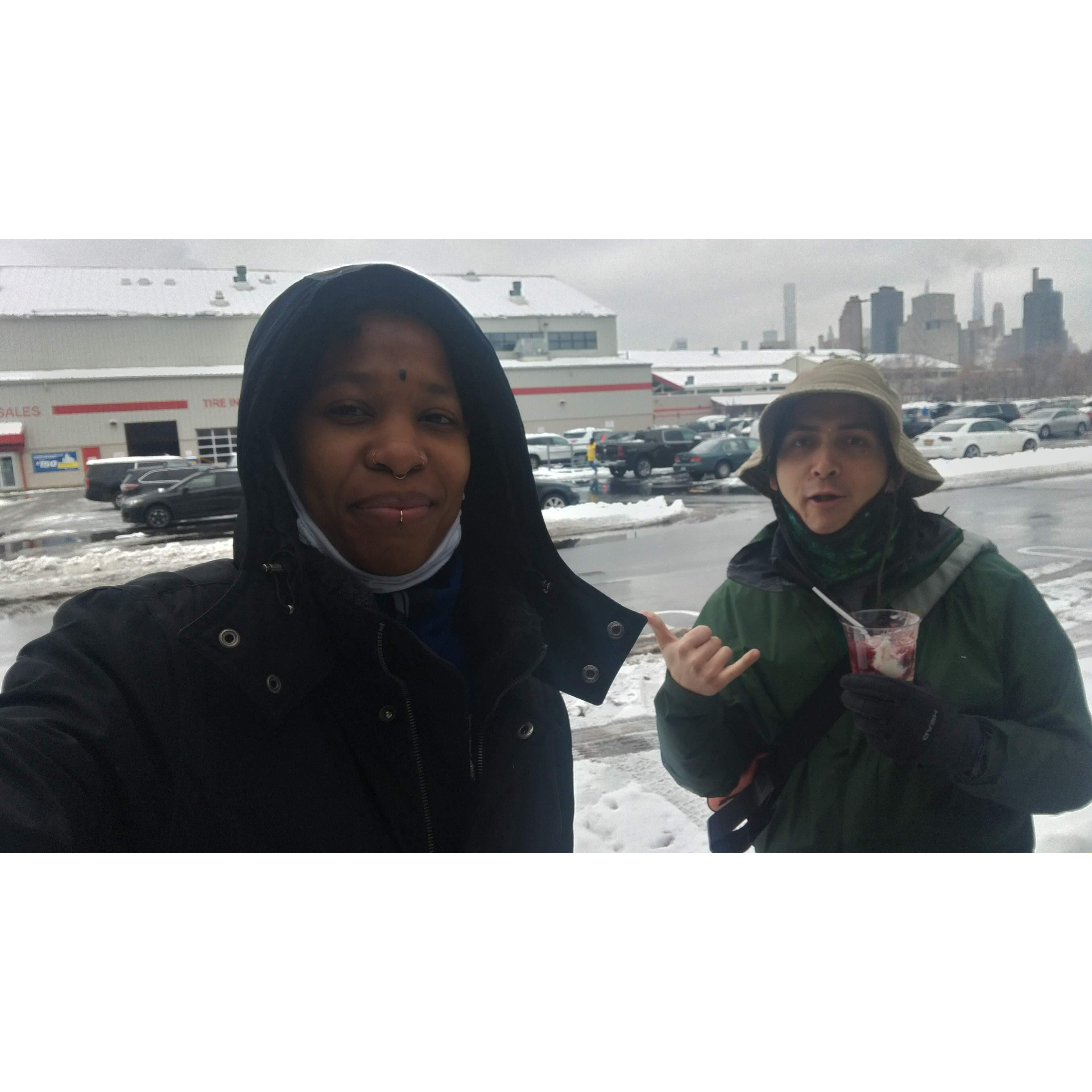 Covid birthday hike to costco for ice cream.