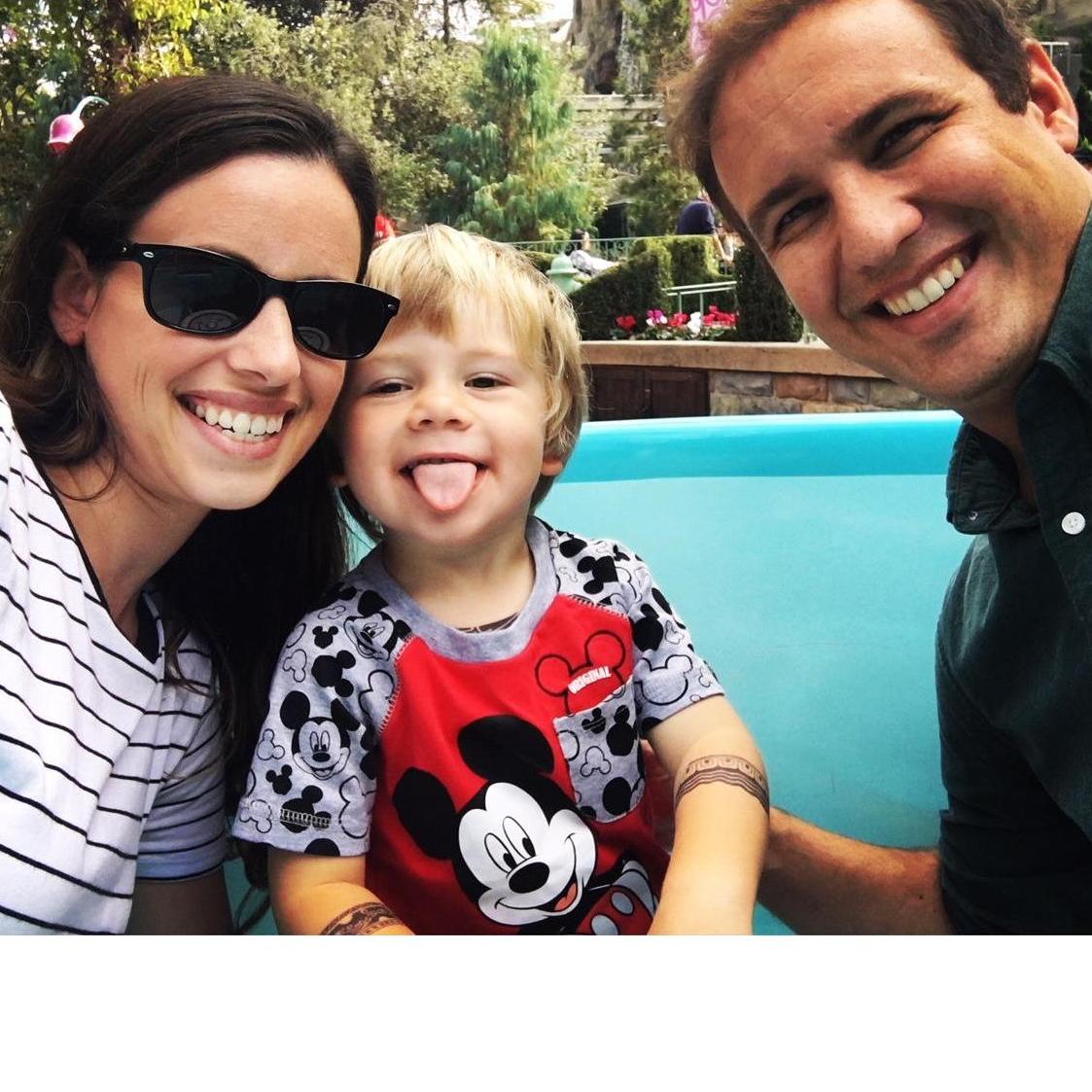 Riding the Tea Cups with the big 3 year old (Taryn's nephew, Tucker) in Disney Land on his birthday.