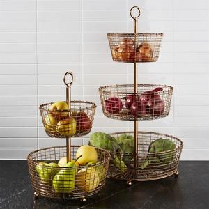 Bendt 2-Tier Copper Fruit Basket