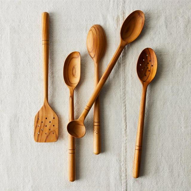 FIVETWO Pack of 5 Water Resistant Teak Spatulas