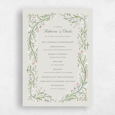 Sage Mist, Green Wedding Program - Querida
