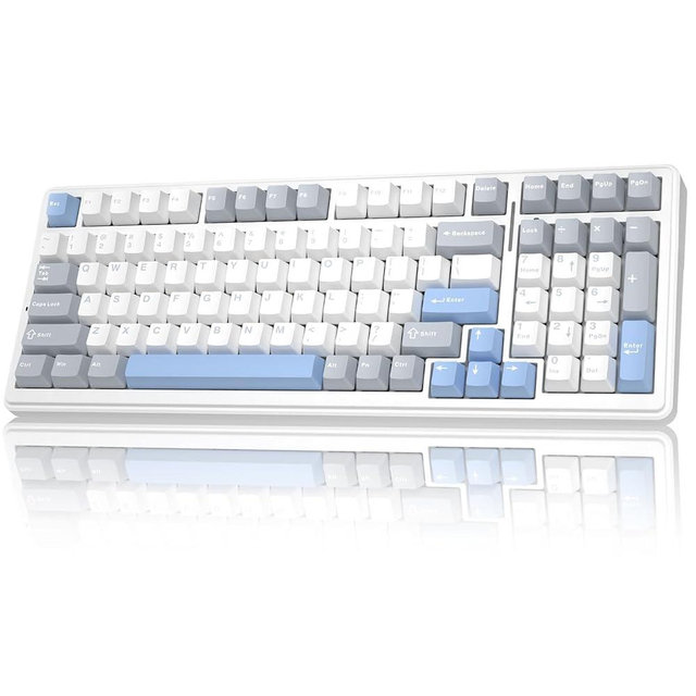 AULA F99 Wireless Mechanical Keyboard-Silent Version,Triple-Mode(BT5.0/2.4GHz/USB-C),Gasket Mounted,Hot Swappable Keyboard with Pre-lubed Linear Switches,RGB Backlit PC Gaming Keyboards for Win/Mac