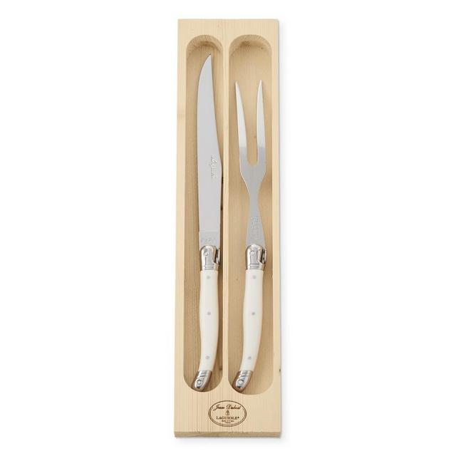Jean Dubost Laguiole Knife Carving Set, White
