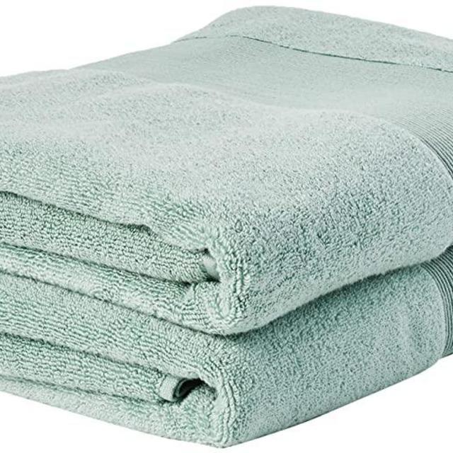 Amrapur Overseas Air Cloud 100-Percent Combed Cotton Oversized Bath Sheet Set, 2-Piece, Eucalyptus