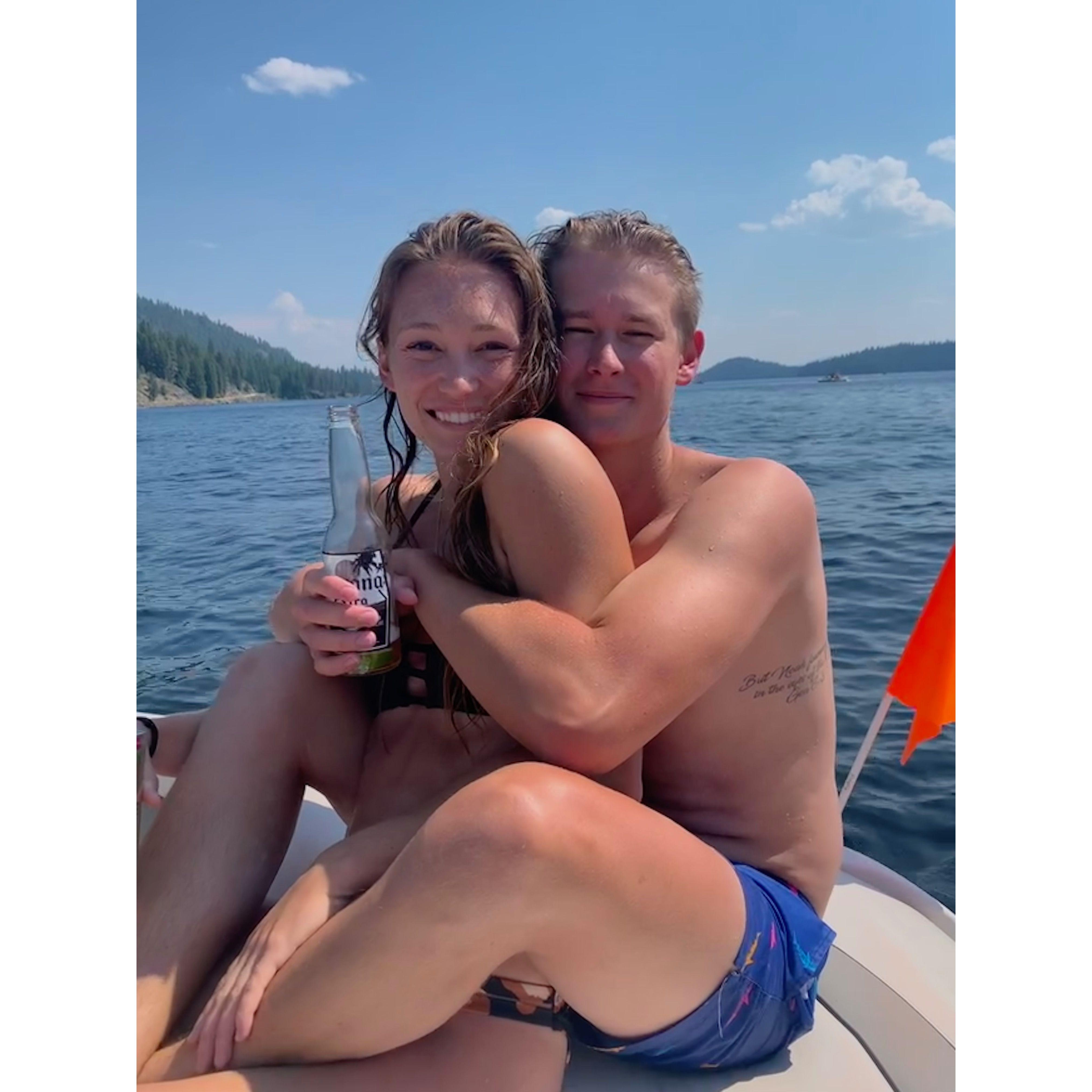 Boating with friends in McCall, ID.