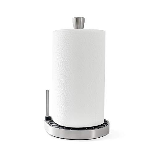 Umbra Spin Click N Tear Paper Towel Holder, Black/Nickel