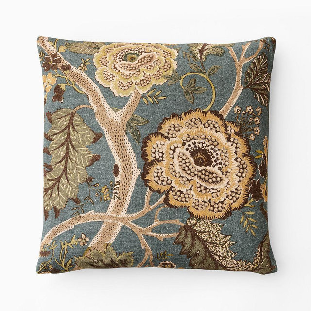 Pierce & Ward Palampore Floral Pillow Cover, 20x20, Ocean