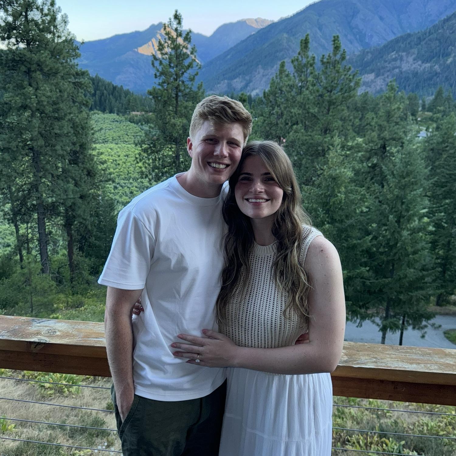 The night of the proposal! So happy. Bryson had been telling Daniela to do a bbq with his friends that day and she was like really? After the hike? Why in the world would we do that?