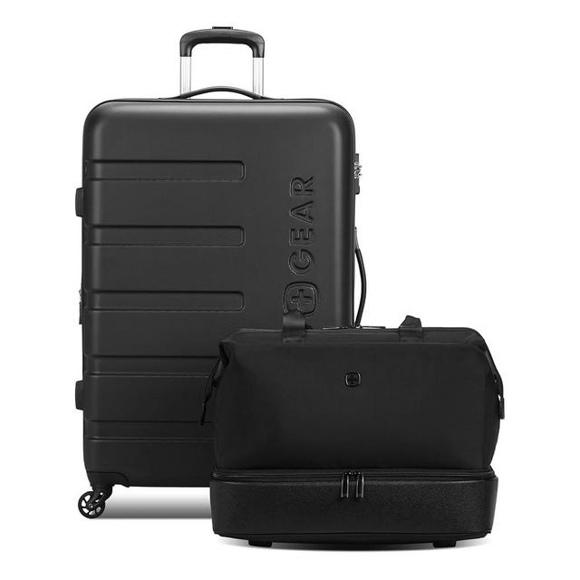 SwissGear 7366 Hardside Expandable Luggage with Spinner Wheels, Black, 2-Piece Set (Weekender/27)