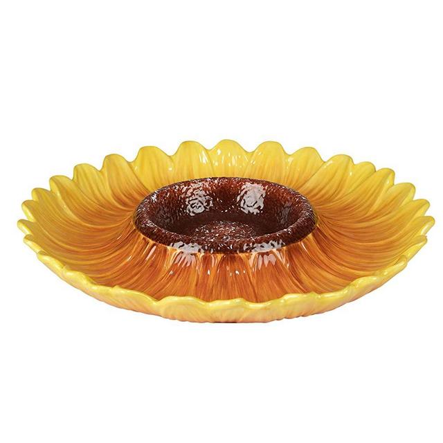Certified International Sun Garden 3-D Chip & Dip Server,13.5" Diameter x 1.75", Multicolor