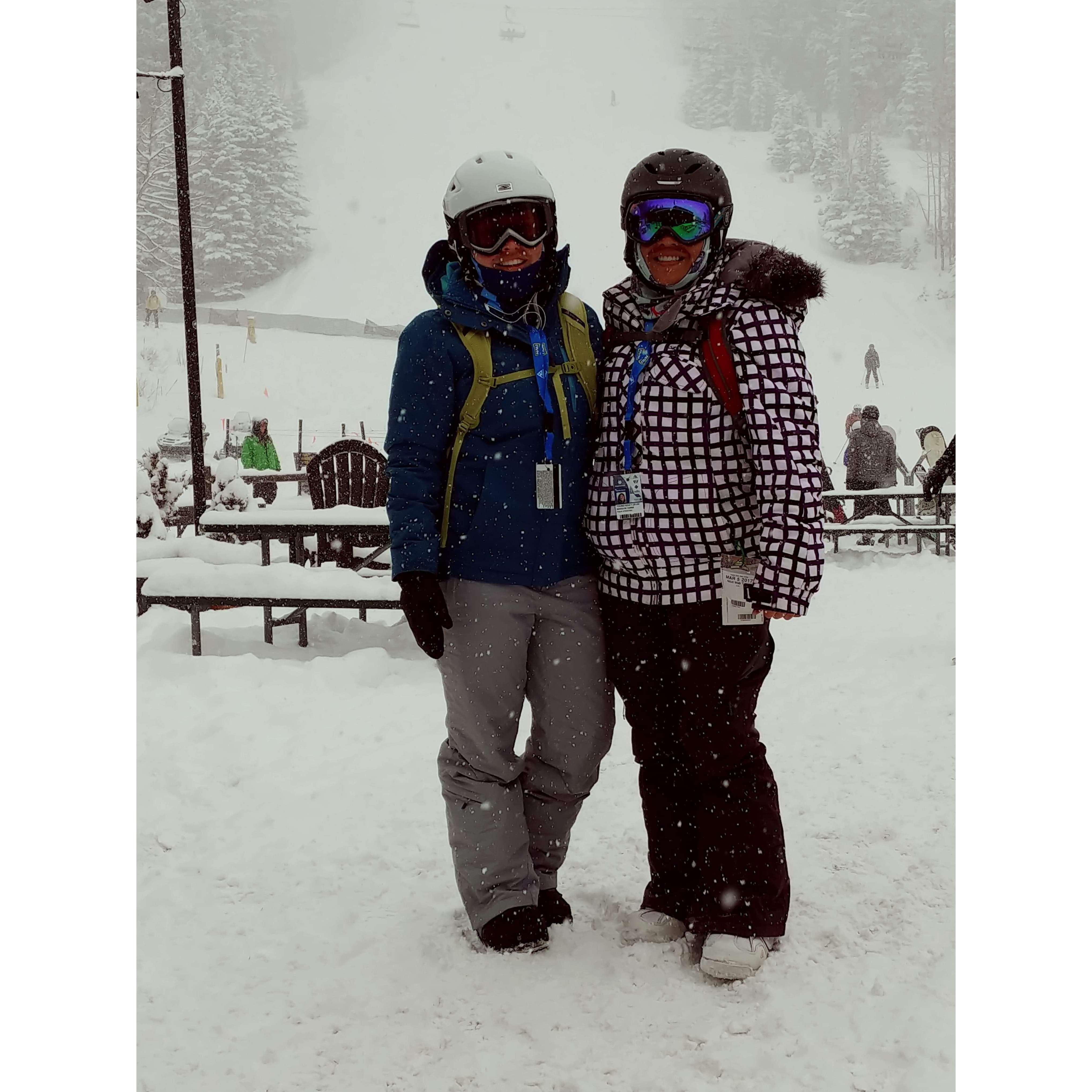 Snowboarding at Snowbowl, AZ on our 2 year anniversary in January 2019
