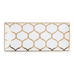 Nevaeh White by Fitz and Floyd - Nevaeh White® by Fitz and Floyd® Lattice Trinket Tray in Gold