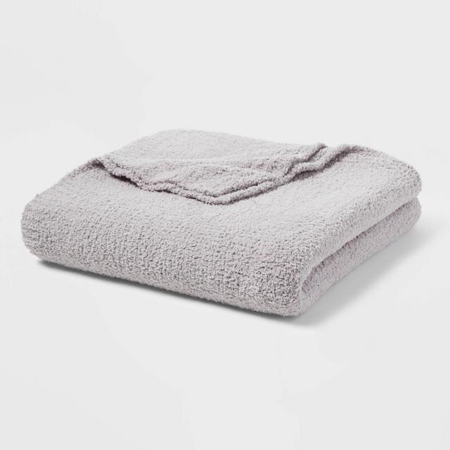 Twin/Twin XL Cozy Chenille Bed Blanket Gray - Threshold™