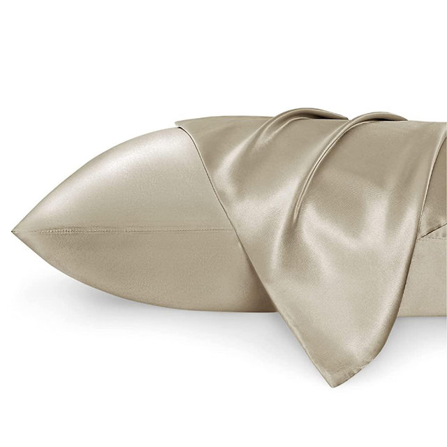 Bedsure King Size Satin Pillowcase Set of 2 - Taupe Silk Pillow Cases for Hair and Skin 20x36 inches, Satin Pillow Covers 2 Pack with Envelope Closure, Gifts for Women Men