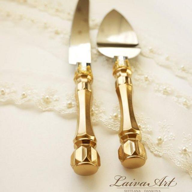 Personalized Gold Wedding Cake Server Set & Knife Cake Cutting Set Wedding Cake Knife Set Wedding Cake Servers Wedding Cake Cutter