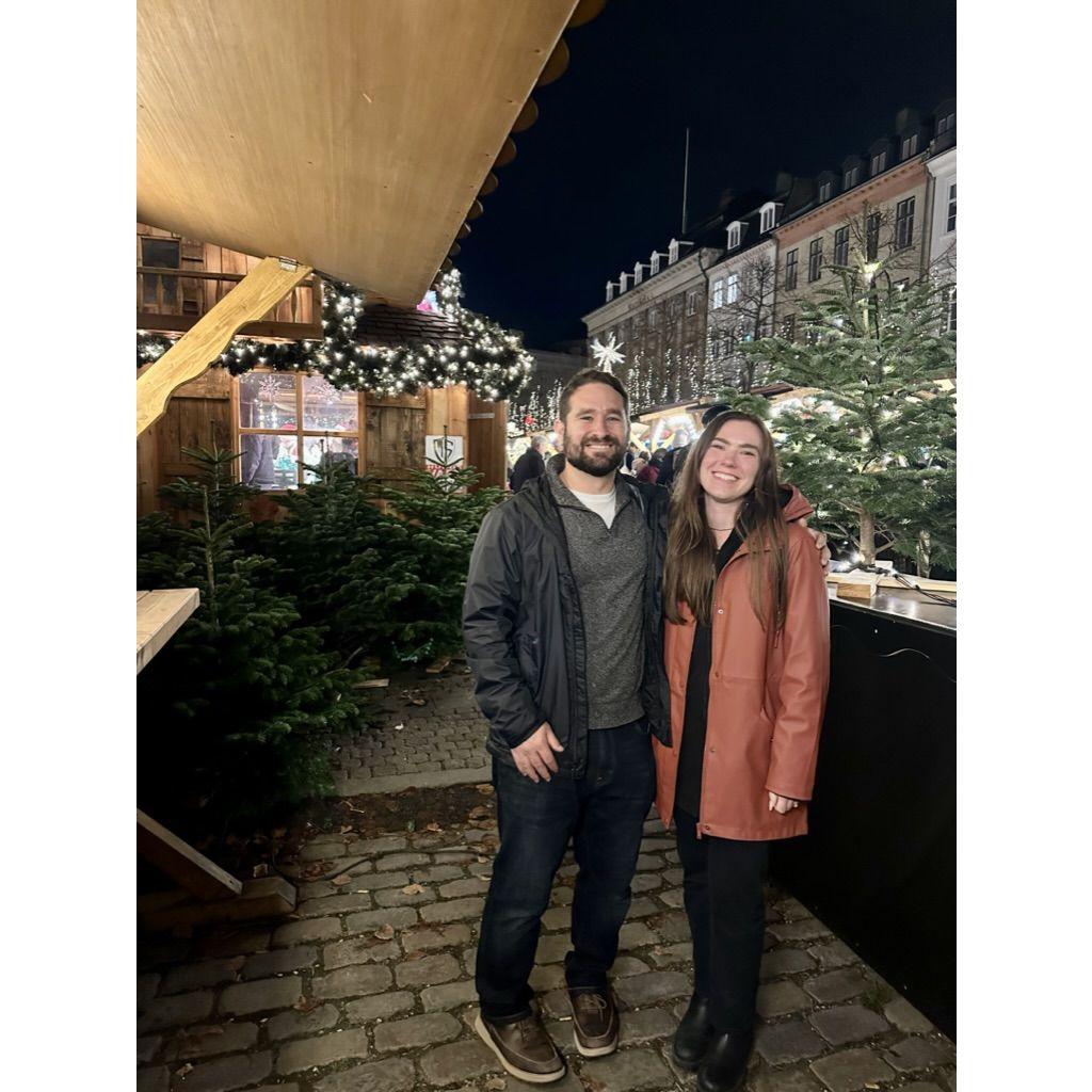 November 2023: Drinking glögg and eating aebleskivers at a Christmas market - Copenhagen, Denmark.