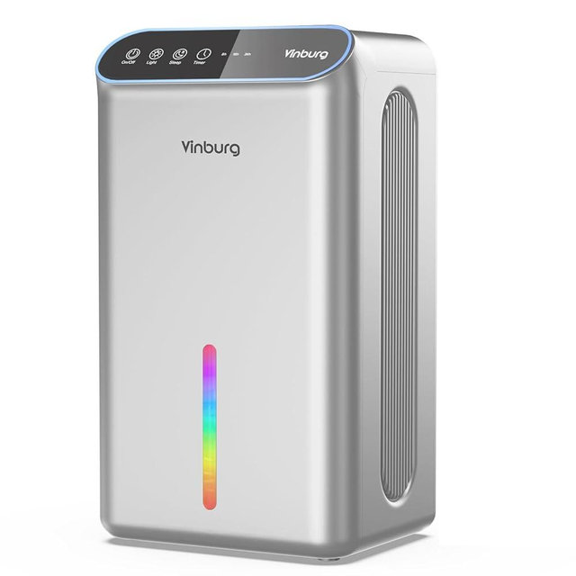 Dehumidifier for Basement (85 OZ, 800 sq ft) Quiet Dehumidifiers for Home, Auto Shut-Off, Sleep Mode, 3 Gear Timer(8H,16H,24H), Small Dehumidifier for Bedroom, Bathroom with Drain Hose (Warm Sliver)