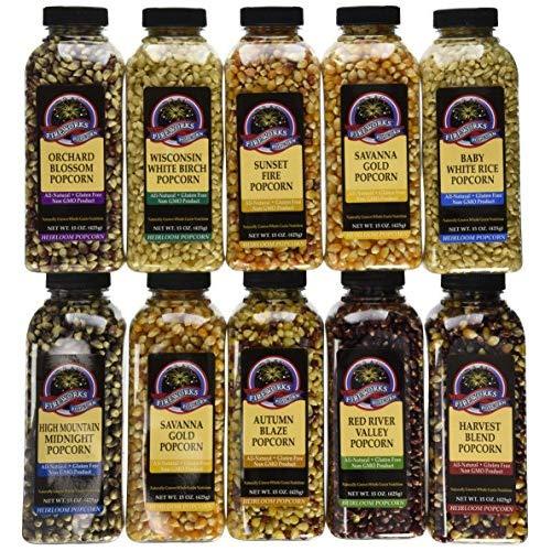 Gourmet Popping Corn - Case of 15 oz. bottles, A Variety Pack of 10 bottles