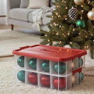 Tribello 2-Layer Christmas Ornament Storage Box