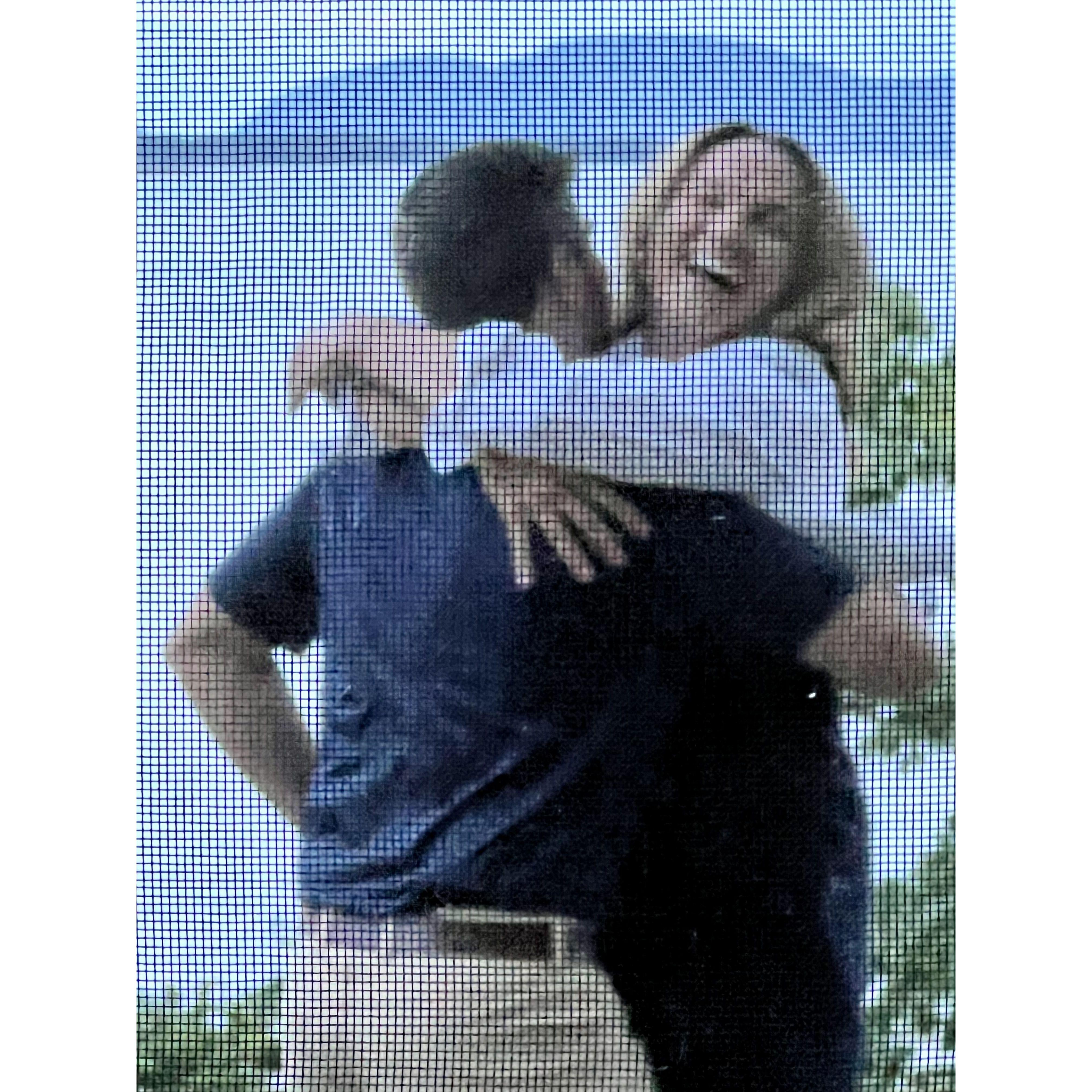 Right after he popped the question & she said YES! (or in true Alex fashion, after he popped the question, & she excitedly screamed and put the ring on herself!)