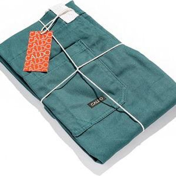 Caldo Daily Cotton Kitchen Apron for Cooking- Mens and Womens Professional Chef or Server Bib Apron - Adjustable Straps with Pockets and Towel Loop (Spruce)
