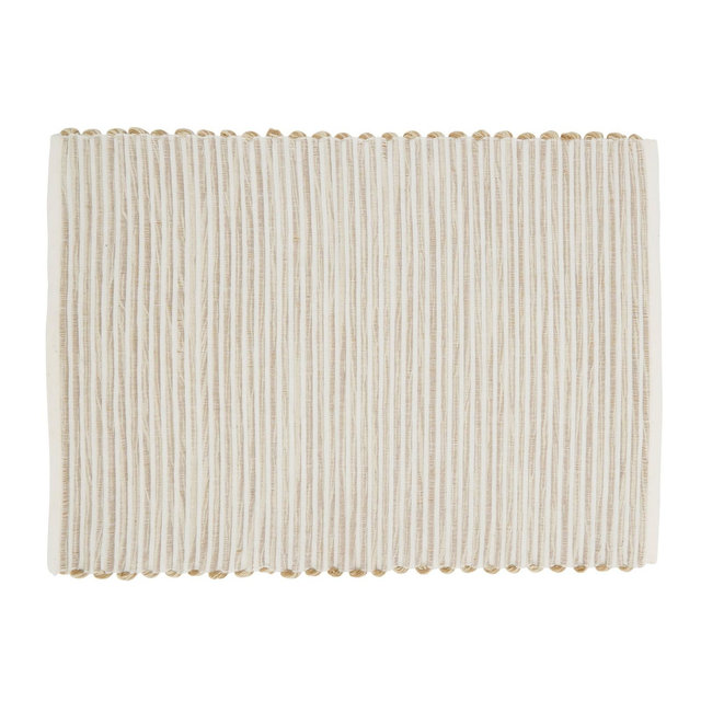 Saro Lifestyle Ribbed Cotton Table Placemat, Beige,