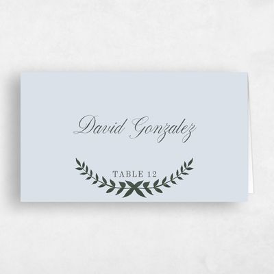 Blue Whisper Wedding Place Card - Oiseau