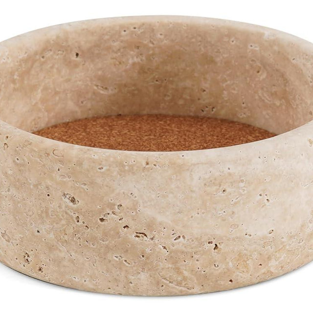 Radicaln Marble Wine Coasters 5.5" Inches Travertine Wine Bottle Coasters for Countertop, Ideal Absorbent Cork Holder for Champagne Bottles