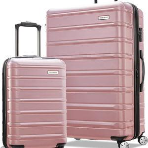 Samsonite Omni 2 Hardside Expandable Luggage with Spinner Wheels, 2-Piece Set (19/28), Rose Gold