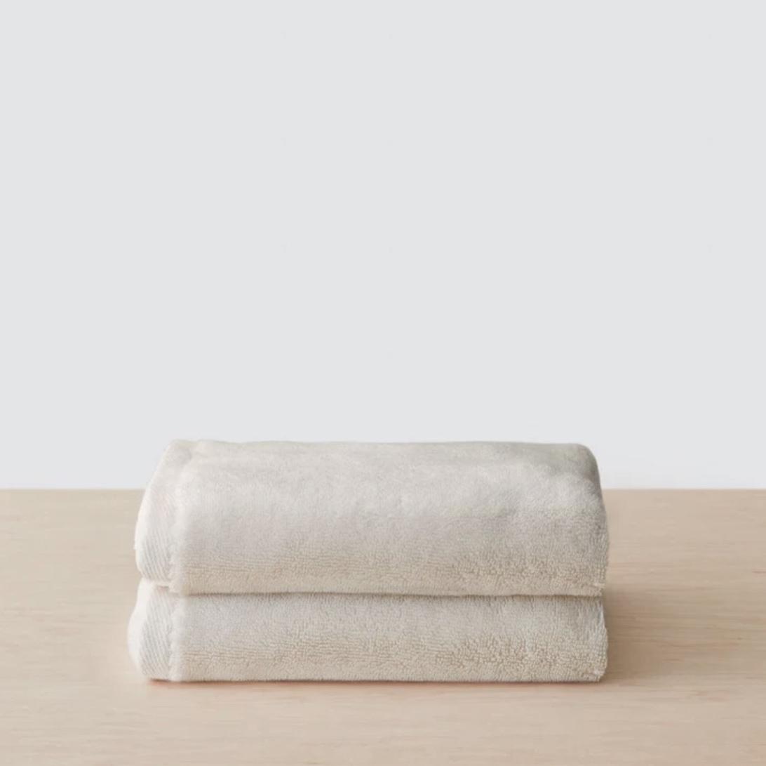 Organic Plush Bath Towels - Natural, 2 Hand Towels