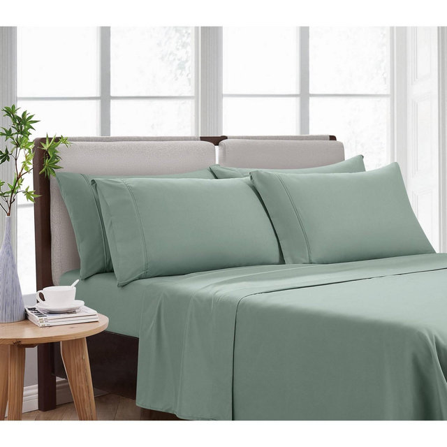 Cannon 6pc Queen Solid Sheet Set Sage Green