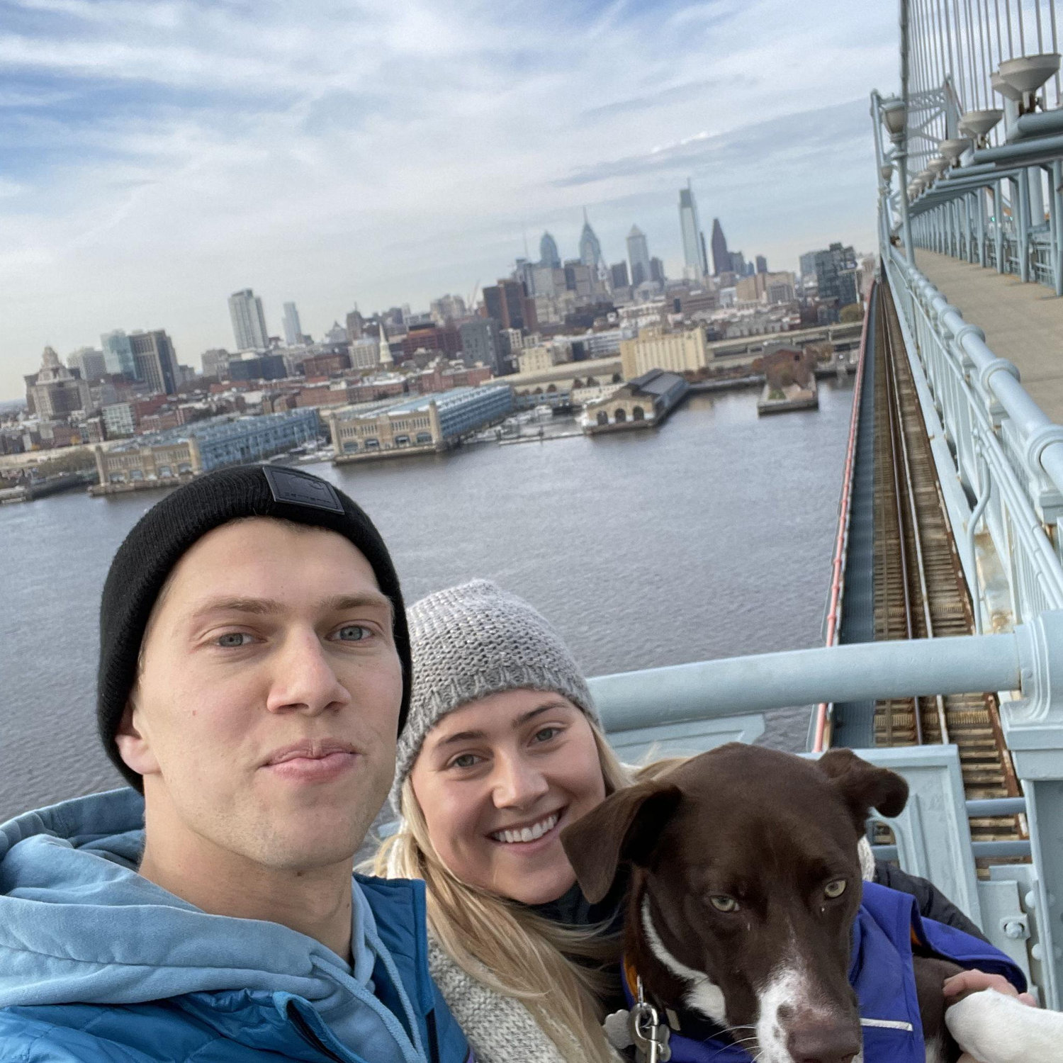 One of our many family walks over the Ben Franklin bridge in Philly. This one was the morning of Thanksgiving!