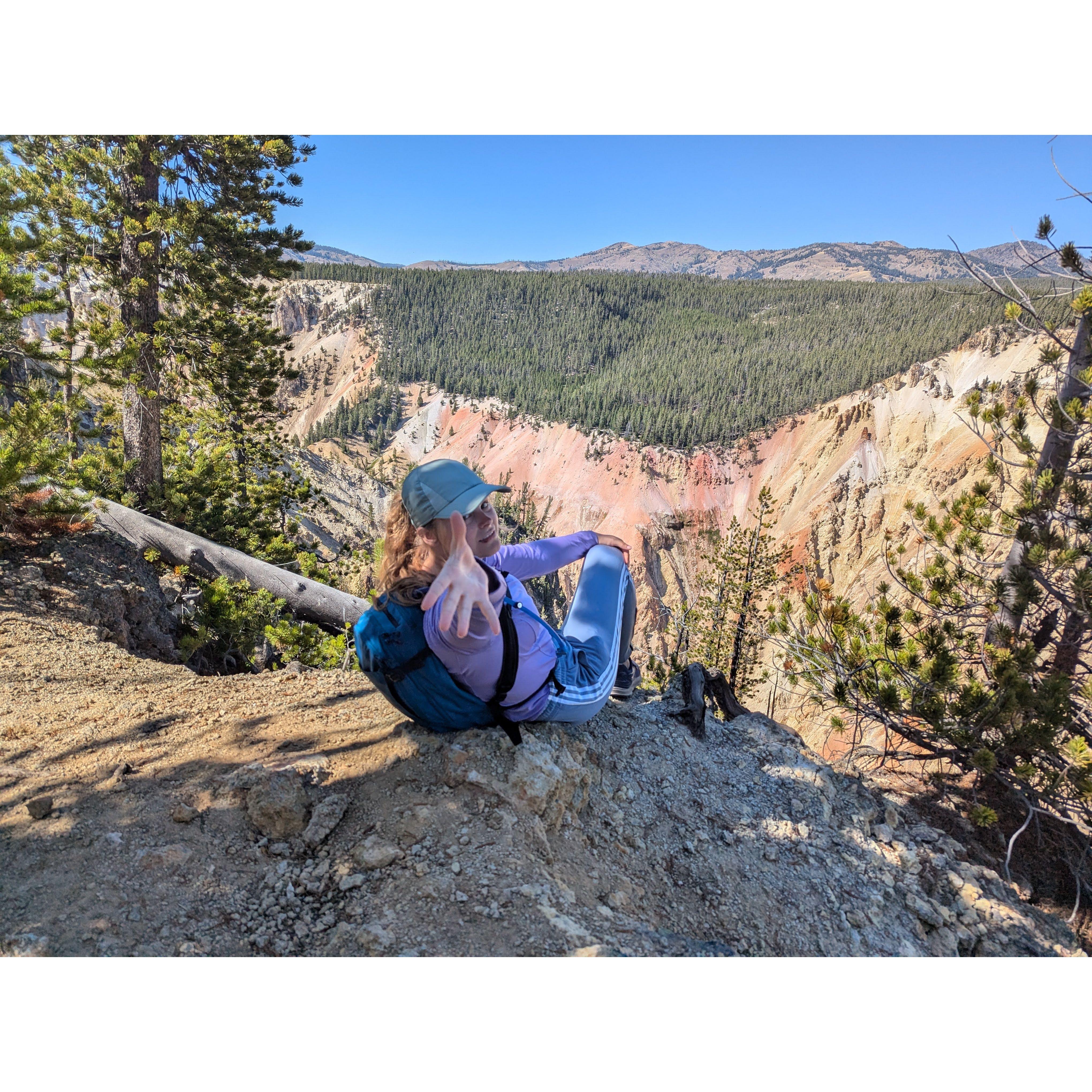 Photo 1: Here, Haylee is interrupted in the middle of posing for photos because Tage needed a rock photo