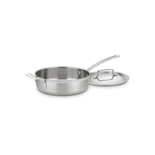 Cuisinart Classic MutliClad Pro 3.5qt Stainless Steel Tri-Ply Saute Pan with Helper Handle and Cover MCP33-24HN - Silver