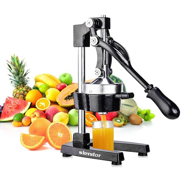 Slendor Commercial Citrus Juicer Manual Fruit Juicer and Orange Squeezer Metal Hand Press Juice, Heavy Duty Orange Juicer Lemon Lime Squeezer Pomegranate Premium Quality with Bonus Skimmer Spoon