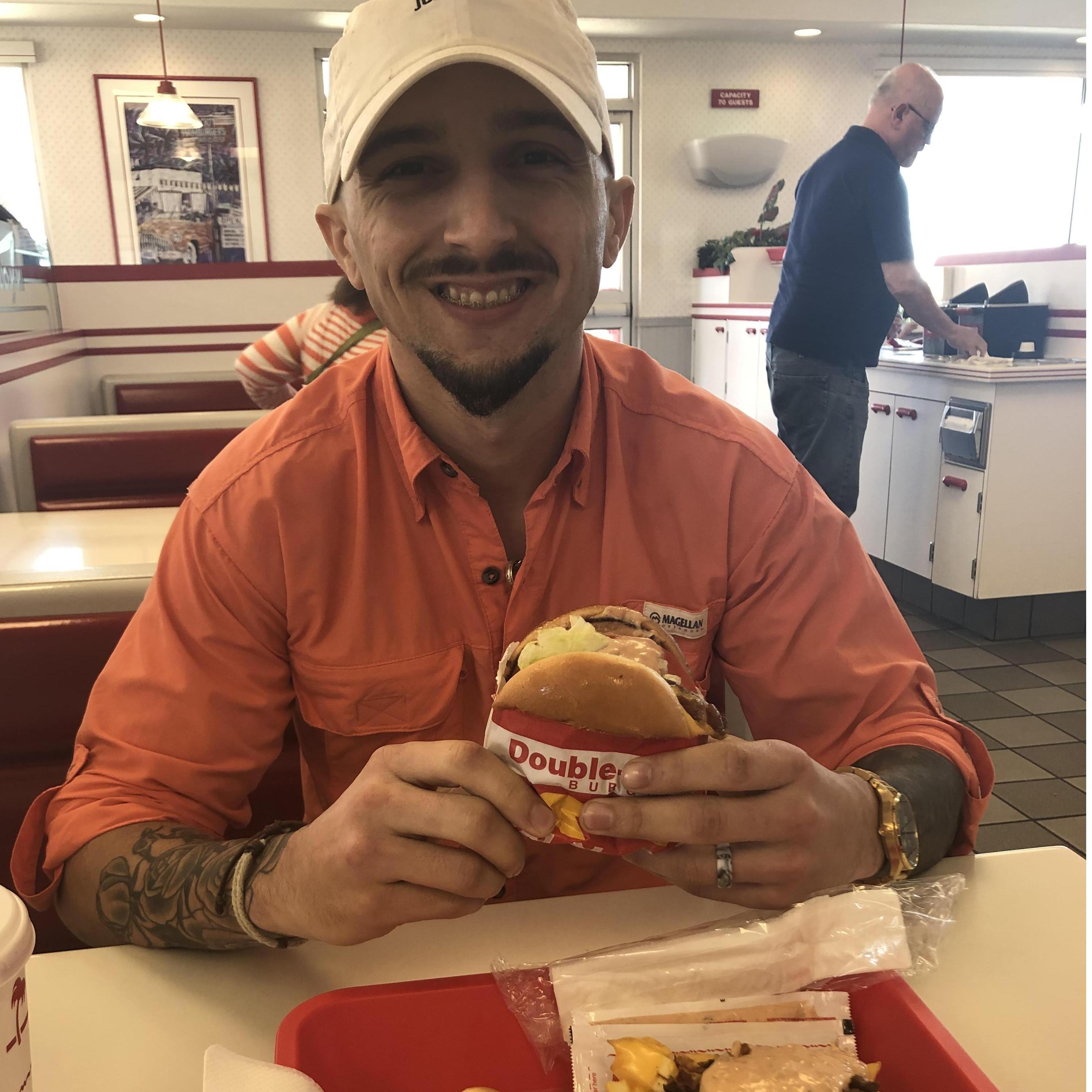 Enjoying Jaron’s first In-N-Out burger