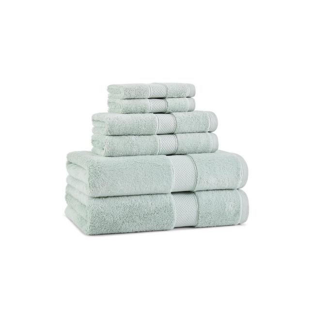 Aston & Arden Egyptian Cotton Luxury Bathroom Towel Set (6 Pieces: 2 Bath Towels 30x54, 2 Hand Towels 16x30, 2 Washcloths 13x13), 600GSM, Seven Color Options, Jacquard Dobby Border