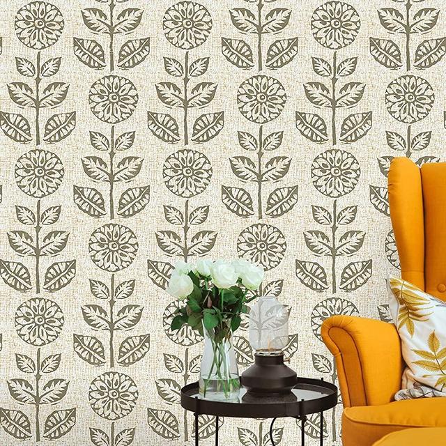 Wudnaye Floral Wallpaper Peel and Stick Wallpaper 17.7 inch × 118 inch Vintage Floral Wallpaper Decorative Farmhouse Self Adhesive Wallpaper Stick and Peel Tulip Flower Wall Paper Removable Vinyl