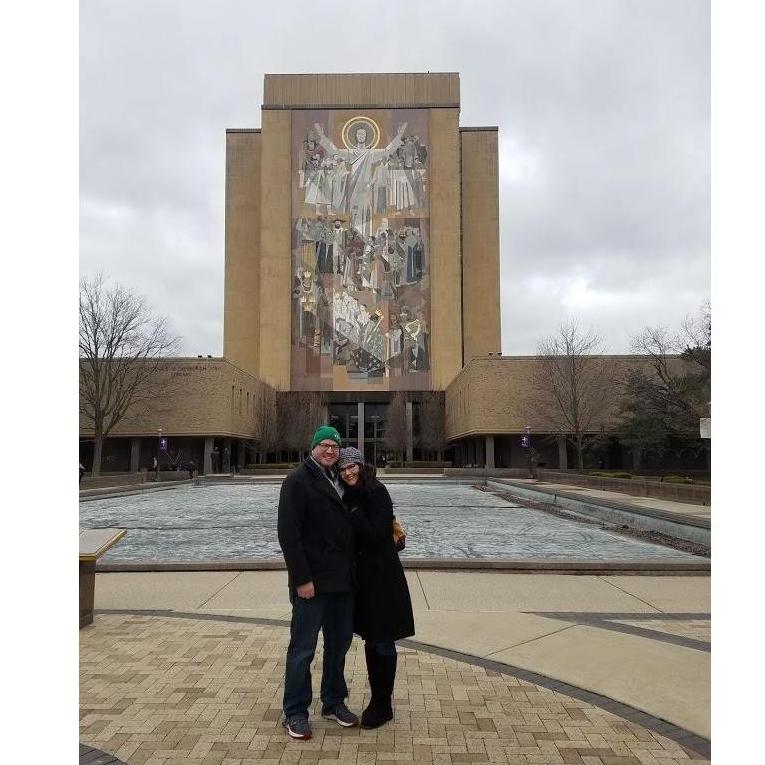 "Touchdown Jesus" at the University of Notre Dame. March 2020