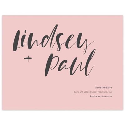 Rose, Pink Wedding Digital Save the Date - Lyons Script