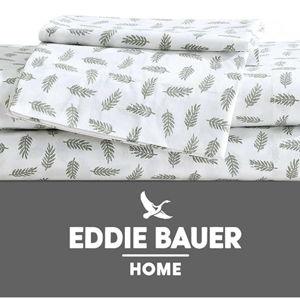 Eddie Bauer - Queen Sheets, Cotton Percale Bedding Set, Cool & Breathable Home Decor (Laurel Leaves, Queen)