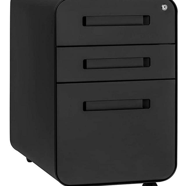 Stockpile 3-Drawer File Cabinet, Commercial-Grade (Black)