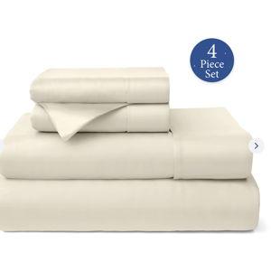 100% Bamboo Bed Sheets - King/Cream